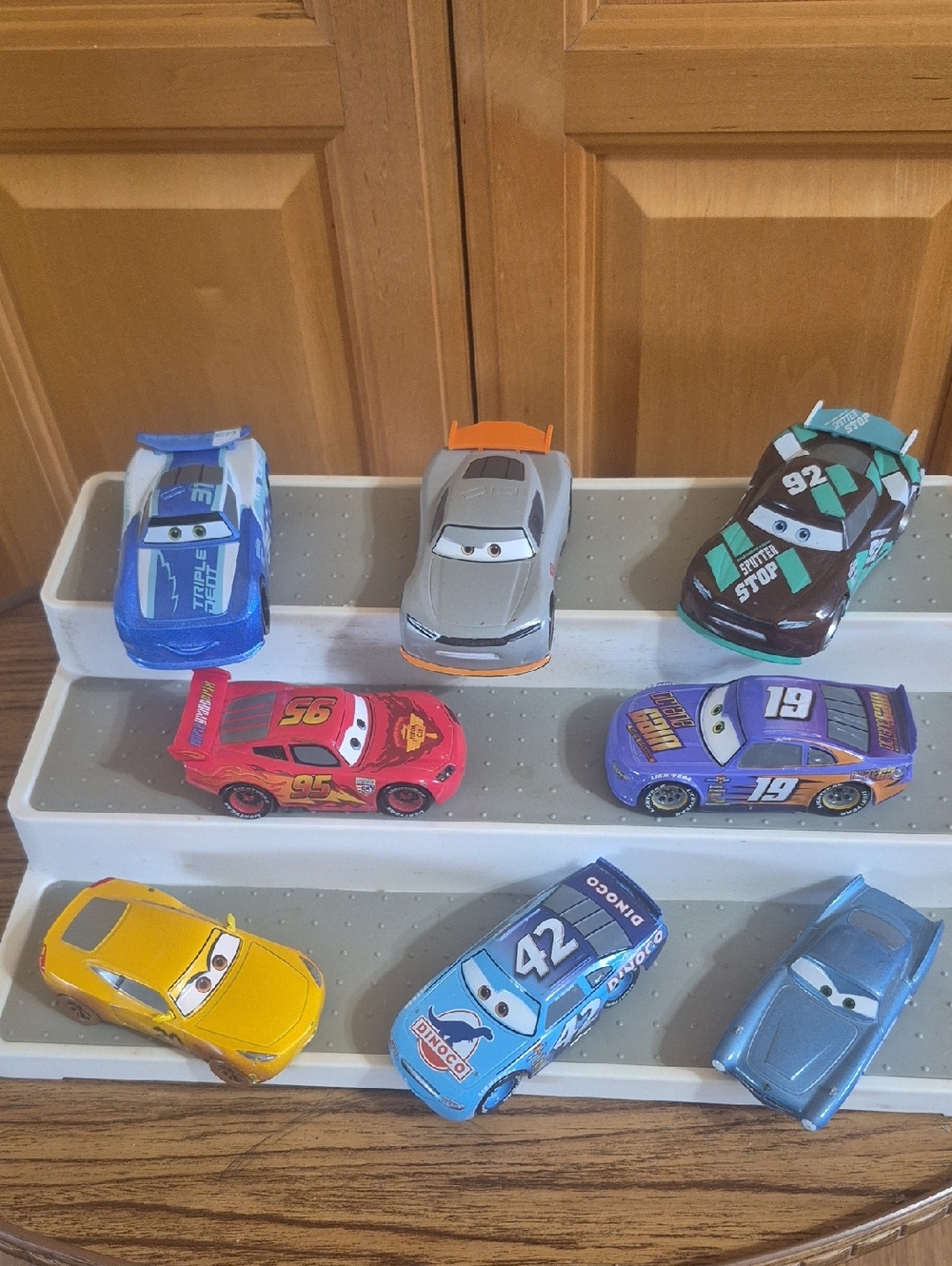 Cars Die-Cast Toy Car Set - Assorted Colors Gently Displayed Lot Of Eight.